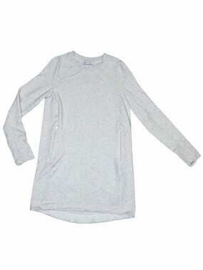 Athleta Coaster Luxe Sweatshirt Dress Women’s Small Gray Soft Tencel Zip Pocket